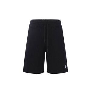 Marcelo Burlon Cotton Casual Shorts with Elastic Waistband Men Black